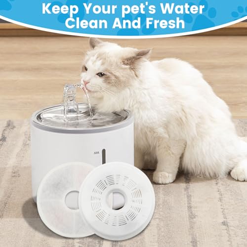 8 Stück Rund Katzenbrunnen Filter, Filter für Katzenbrunnen mit Harz und Aktivkohle, Trinkbrunnen Filter für Katzen und Hunde, Dreifach-Filterun Ersatzfilter Katzen für 3L Catit filter