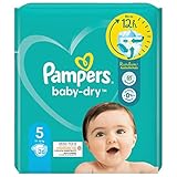 pampers baby-dry - pannolini taglia 5, 26 pannolini, fino a 12 ore di protezione totale, 11 kg - 16 kg