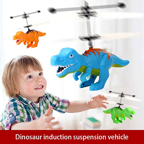 XWU Helicóptero voador Dinossauro, Mini brinquedo manual de helicóptero de dinossauro Tiranossauro Q