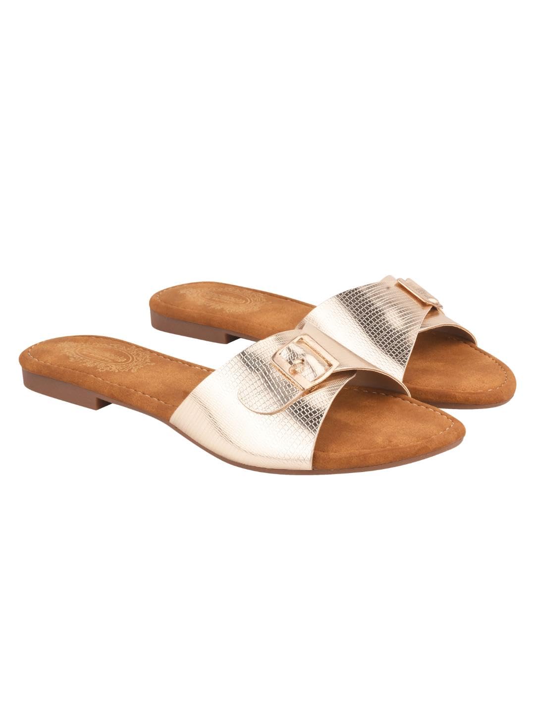 Buckle Style Flats for Women & Girls|Cushioned Footbed|Flexible|Casual, Formal, Daily, Office & College Wear-image-39