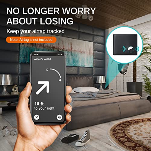 bill heart AirTag Wallet for Men, Genuine Leather Bifold Wallet for Air Tag, RFID Blocking Wallets for Airbag Slot with Credit Card Holder3