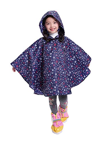 Image of Freesmily Kids Cute Raincoat Waterproof Rain Poncho Jacket Coat for Girls Boys