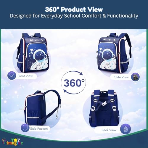 Image of Toy Imagine Kids School Bag for Boys & Girls | 180 Zipper Lightweight Large Capacity School Backpack | 3D Cartoon Design | Comfortable School Bag (Age 7-14 Years)