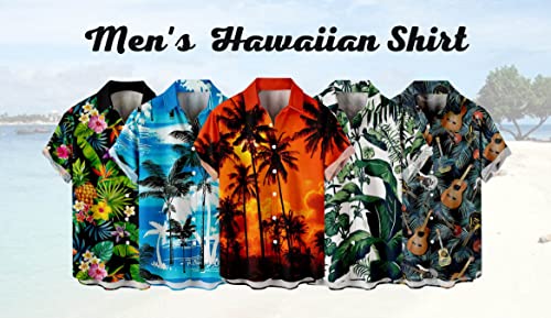 Hawaiian Shirt for Men Summer Short Sleeve Button Down Men's Beach Shirts Casual Floral Shirts Cotton4
