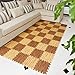 LaFamille Wood Grain Floor Mat Foam Interlocking Puzzle Wood Mat for Kids, Gym, Basement 1'x1' with Borders (9 Tiles (9 Sq ft), Light)