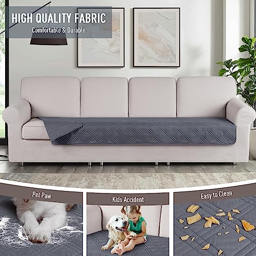 Image of TAOCOCO 100% Waterproof Reversible Couch Cover for Dogs Pets - Cushion Protector for Sectional U Shape Sofa Furniture (Oversized, Dark Grey)