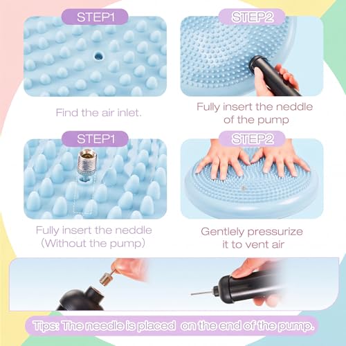 Image of Amylove Wiggle Seat Inflated Wobble Cushion for Sensory Kid | 13 Inch Balance Disc Kids Flexible Seating Exercise Sensory Pad Chair Cushion for Classroom Office School