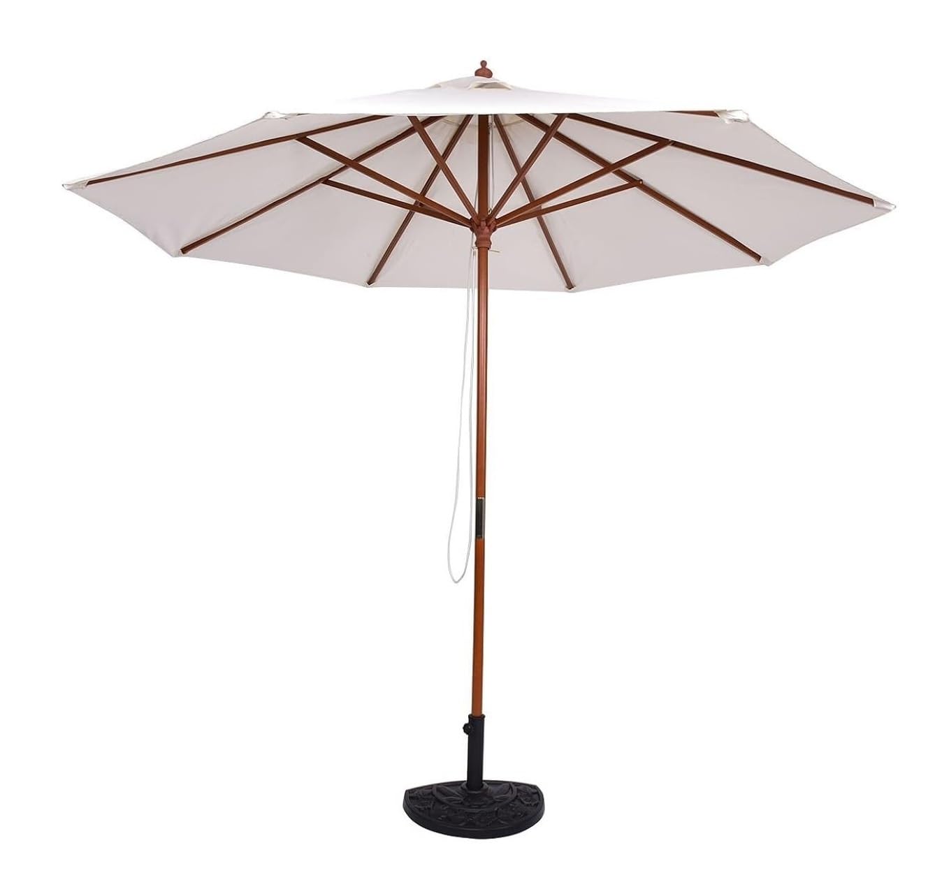 Sombrilla al aire libre LYGSWDB de 8.8 pies con poste de madera para sombra adaptable 8