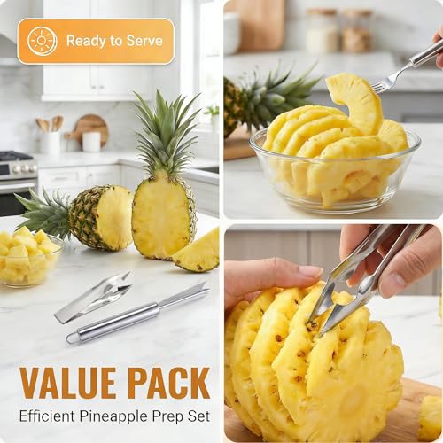 Image of 4Pcs Pineapple Eye Remover, Pineapple Cutter Tool for Home Kitchens and Outdoor Activities, Multifunctional Fruit Slicer Corer for Peel Peeler Pinapple Cut Kitchen Tools and Accessories
