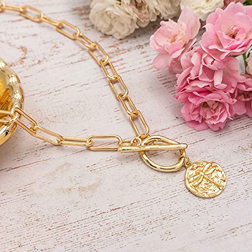Vintageparts FACHHANDEL FÜR SCHMUCKZUBEHÖR Anhänger Münze mit Libelle aus Messing mit 18k Gold Beschichtung 1 Stück
