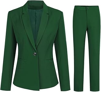 YUNCLOS Women's 2 Piece Office Lady Business Suit Set Slim Fit Blazer Pant