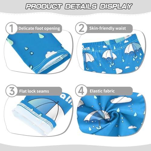 ALAZA Girls' Leggings Children's Yoga Pants Skinny Printed Dance Rain Umbrella Blue Comfortable 4T2