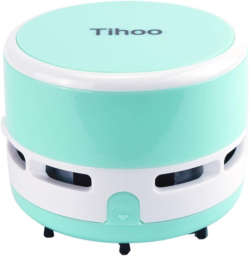 iSuperb Desktop Vacuum Cleaner Portable Keyboard Sweeper Mini Crumb Vacuum Cleaner Table Food Rubber Crumb Dust Remover Cleaner for Home, Office, Cars – No Battery Included (Blue)