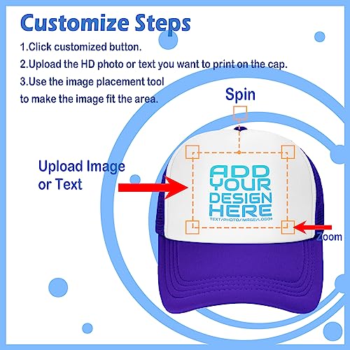 Custom Baseball Cap Design Your Own Custom Hat - Classic Trucker Hat For Men And Women Purple #TOP4