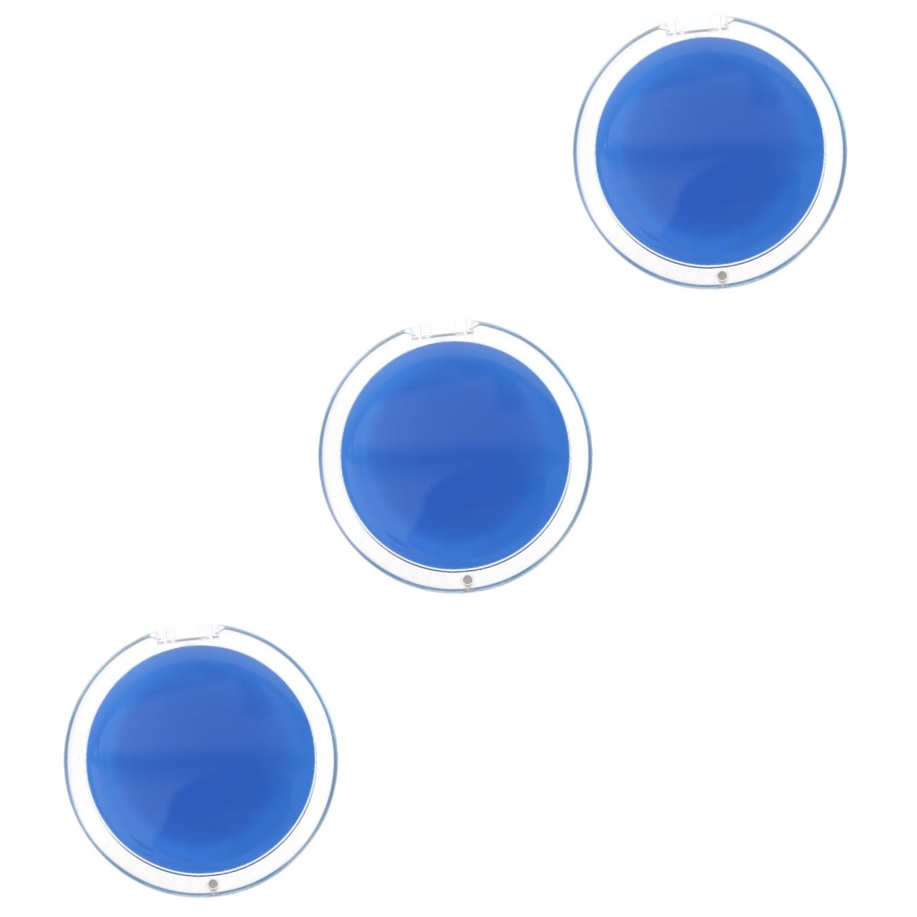 VICASKY 3 Pezzi Capovolgere Lo Specchio Cosmetico Vanità Schierato Ingrandimento Specchio Da Viaggio Pieghevole Piccolo Specchio Compatto Per Portatile Con Trucco Bagno Cerchio Resina Blu