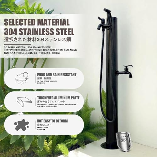Stainless Steel Outdoor Water Column - Antifreeze Freestanding Hose for Gardens, Farms, and Schools - Durable Cylindrical Design for Year-Round Use