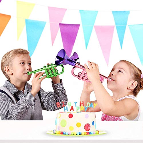 Artcreativity AC-1027 13 Inch Metallic Trumpets, Set Of 5, Fun Plastic Musical Instruments Noise Makers For Parties And Events, Music Toys For Kids thumb #5