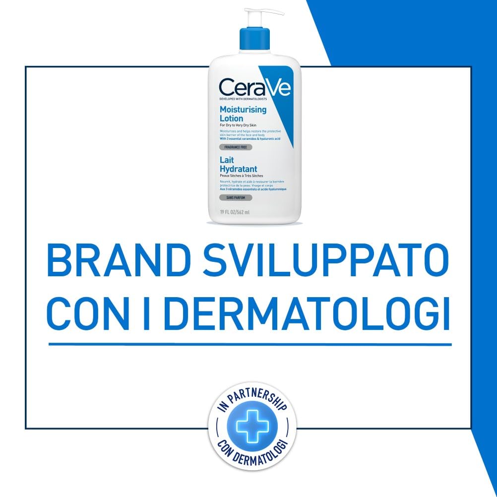 CeraVe Lozione Idratante Viso e Corpo, Per Pelli da Normali a Secche, Idratazione Profonda e Duratura, Con Acido Ialuronico e 3 Ceramidi e Routine Correlate