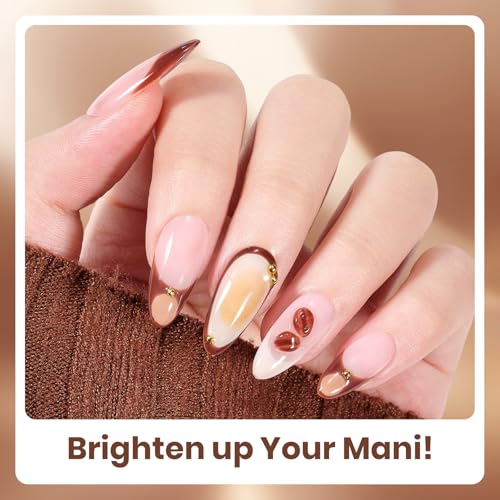 Image of Beetles Brown Gel Polish Set - Toasty Aroma Collection, 6 Colors Nude Brown Trendy Colors Uv LED Lamp Salon DIY at Home Nails Gifts for Women