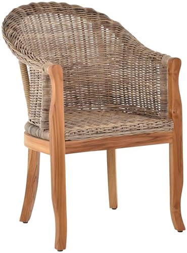 korb.outlet Rattan-Sessel mit Holzbeinen, Sessel aus echtem Rattan -...