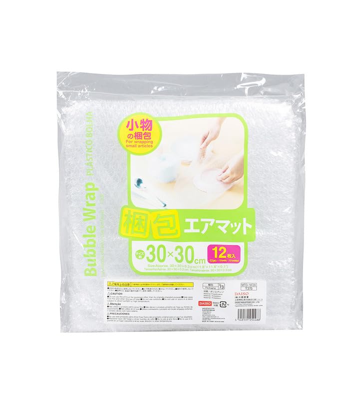 Daiso 12-Piece Clear Bubble Wrap (30 x 30 cm)