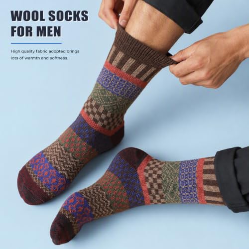 Image of Tavaleu Merino Wool Socks for Men Women, Winter Thick Thermal Crew Socks