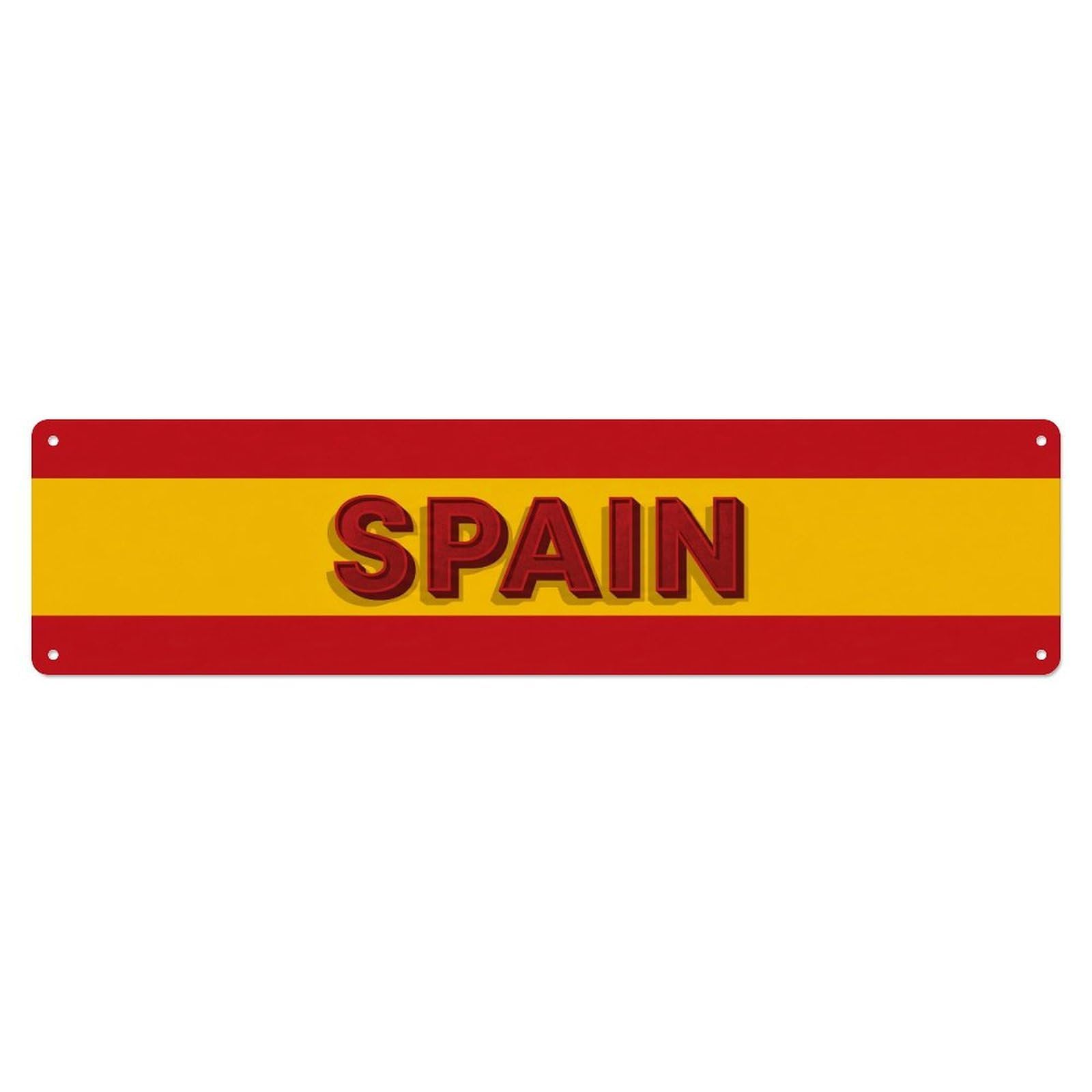 Metal Tin Sign Vintage Spain Flag Pattern