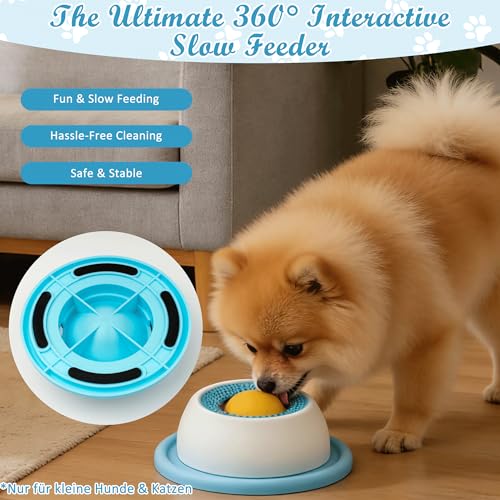 Schleckball Hund, Kleine Leckspielzeug Hund Dog Lick Sphere Schleckmatte mit Saugnäpfen, Leckball Kleine Für Welpen Katzen Langsames Fressen, Fördert Geistige Aktivität Und Natürliches Suchverhalten