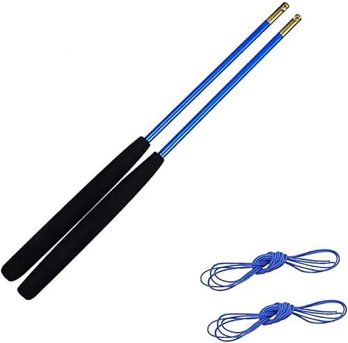 Palos de diablo de fibra de vidriopalillos chinos Yoyo Diábolo con juego de cuerdas Pro Slide (azul, 16 pulgadas)