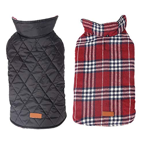 Veste de chien à carreaux pour promenade sous la pluie et vêtements grands chiens