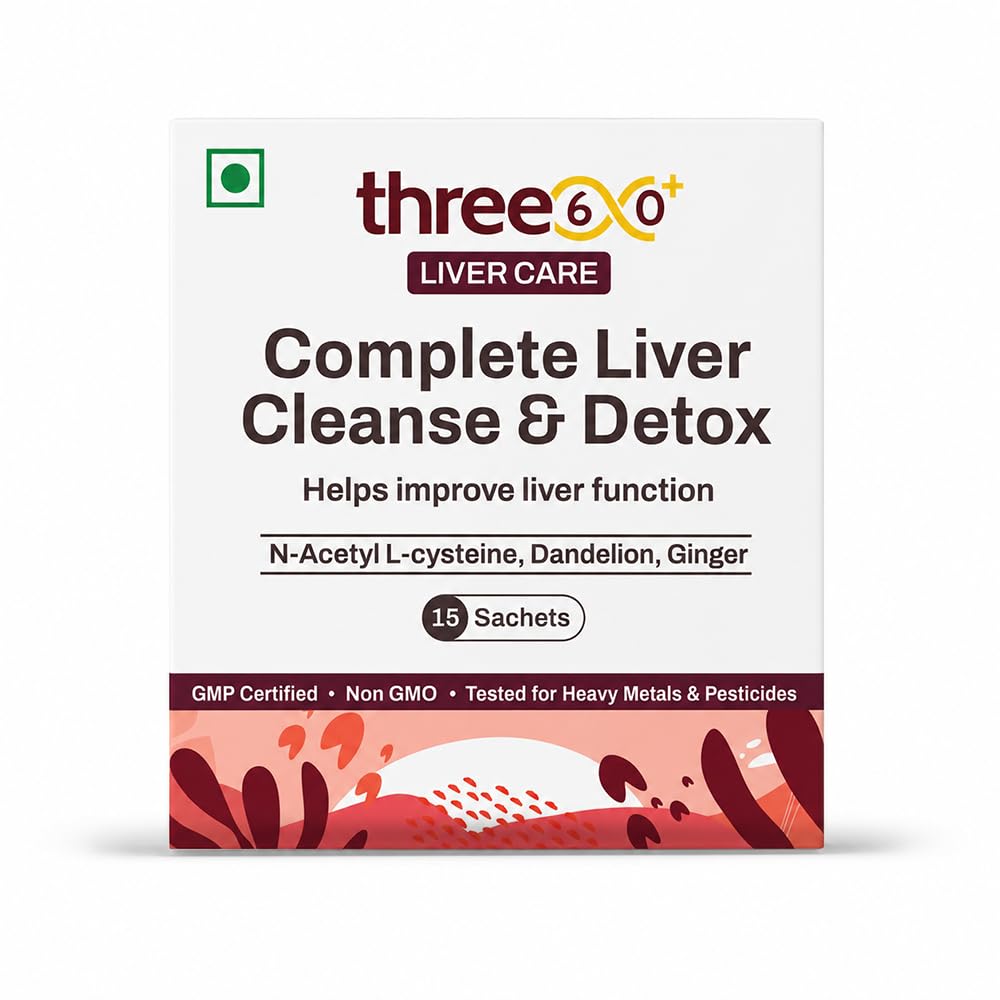 three60+ Complete Liver Cleanse & Detox | Daily detox for your liver | Helps Reduce SGOT/SGPT levels | 30 Sachets | With NAC, ALA, Dandelion & Ginger (Pack of 1)-image-14