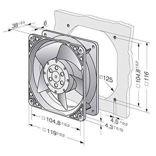 Ventilatore assiale per Stufa a Pellet EBM 4586Z Ventola in Metallo 119x119x38 13w EBMPAPST