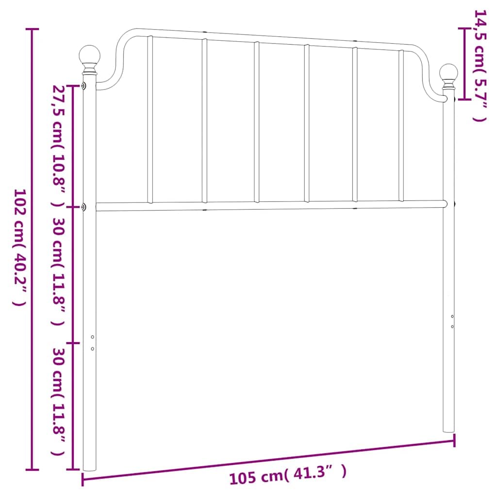 SYDE Cabecero De Metal Blanco 100 cm para Cama