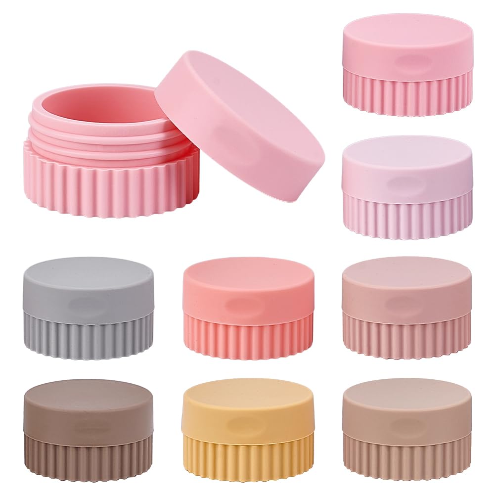 PH Pandahall 8Pcs 8 Colors Travel Cream Container 20ml/ 0.67oz Small Silicone Travel Jars with Lids for Toiletries Cosmetic Powder Face Body Cream, 4.4x2.5cm-image-39
