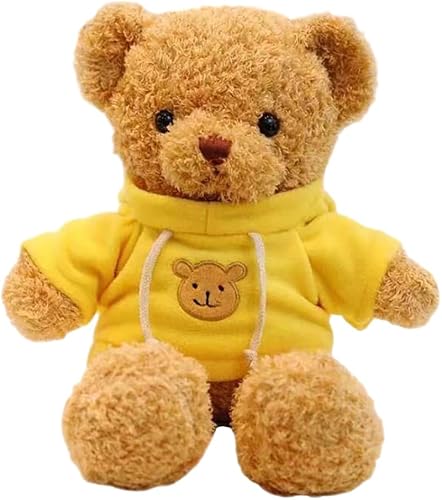 BIUBIULOVE Oso de peluche, oso de peluche suave, regalos para niños pequeños en baby shower, día de San Valentín (amarillo, 12 pulgadas)