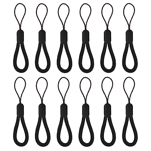 Cobee Finger Lanyard Small Handschlaufe,Verstellbare Finger Wrist Neck Lanyards Nylon Fingerschlaufe Tragbare Finger Lanyard Handschlaufe für Handy, Kamera, Schlüssel, USB Sticks (4,7 Zoll) (Schwarz)