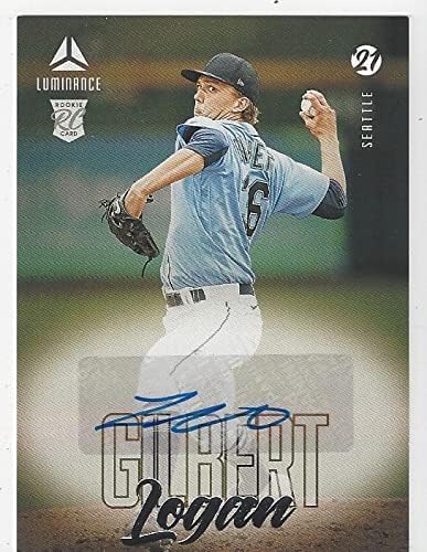 Logan Gilbert Autographed Collectible Baseball Card - 2021 Panini Chronicles Luminance Baseball Card #LA-LG (Mariners)