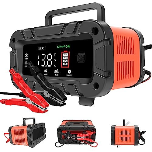 Car Battery Charger,10A 12V/24V Auto Battery Charger Automotive, Upgraded Trickle Charger, Smart Large Display Screen, Battery Maintainer for Truck Motorcycle AGM Lawn Mower Boat Lead Acid Battery Car Battery Charger,10A 12V/24V Auto Battery Charger Automotive, Upgraded Trickle Charger, Smart Large Display Screen, Battery Maintainer for Truck Motorcycle AGM Lawn Mower Boat Lead Acid Battery