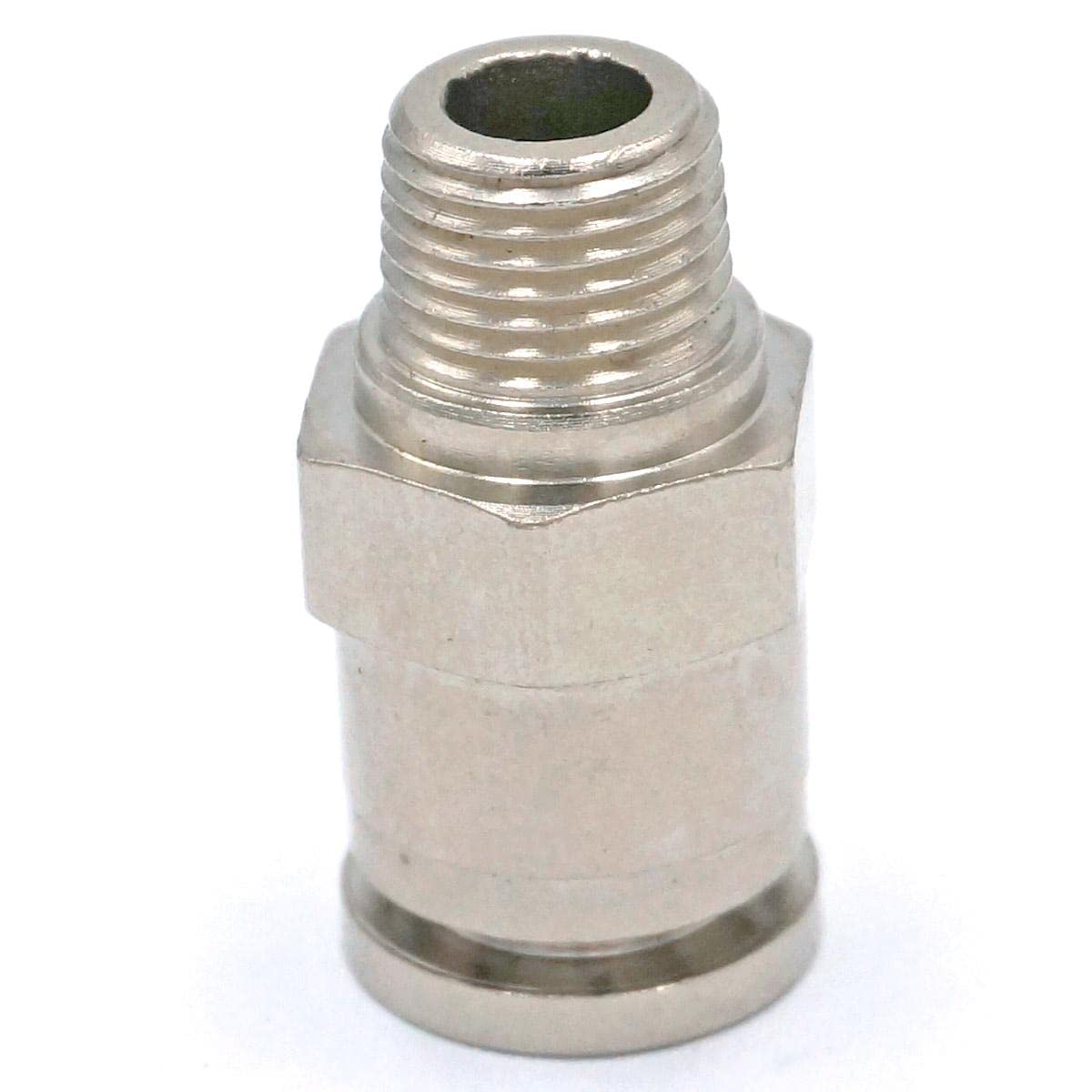 Connettore a innesto pneumatico da 0,3 cm maschio per tubo O/D da 8 mm in ottone nichelato a sgancio rapido per impianto idraulico