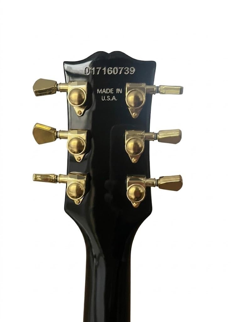 Chitarra elettrica a corpo semi-cavo, nera classica con fori a F e doppi humbucker, 6 corde full size for jazz blues rock (Guitarra elettrica)