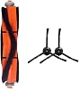 robotyedek Mop 2 Pro Siyah MJST1SHW Uyumlu Yedek Ana Fırça ve Yan Fırça-3 Parça