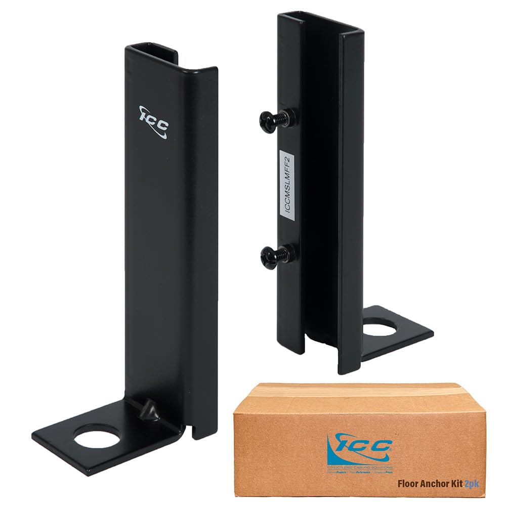 ICC Cable Runway Floor Anchor – 2-Pack | Steel, Black Powder Coat, Runway Floor Mount