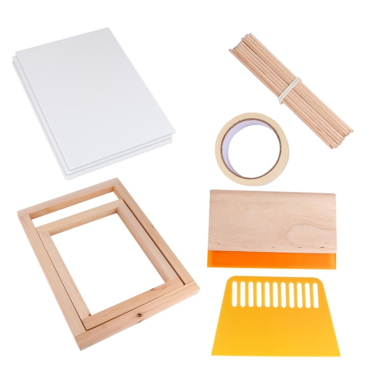 Kit Serigrafia 19 Pezzi | Con Telaio, Raclette E Pellicola | Per Stampa Su Magliette E Tessuti - Foto 6