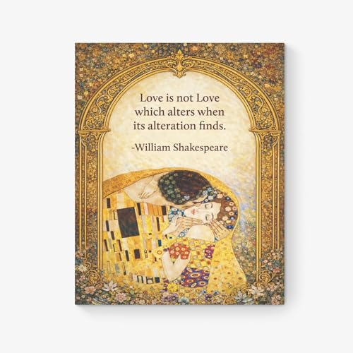 Love Is Not Love Which Alters Art Print | Shakespeare Quote | Klimt Embrace | Living Room | Home Decor | Literary | Inspirational Wall Poster (8x10, Unframed)