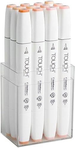 Miniatura 1 de ShinHan 1211222 Art Touch - Rotuladores para doble pincel 12 unidades tonos de piel