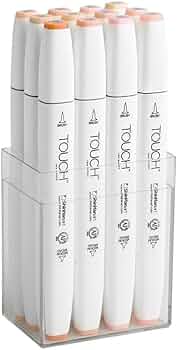ファンデーション tanuchannan ShinHan Art Touch Twin Brush Markers, Set of 12, Skin Tones