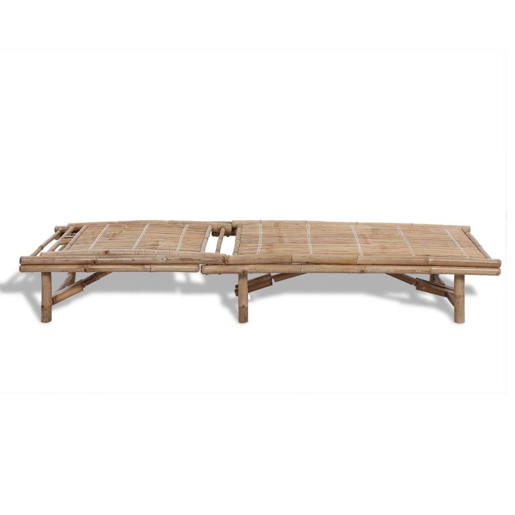 Terassenmöbel Strandliege Stuhl Outdoor Campingliege Sonnenliege Bambus für Patio Strand Terrasse Pool