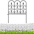 AMAGABELI GARDEN & HOME 5 Panels Decorative Garden Fences and Borders for Dogs 24in(H)×10ft(L) No Dig Metal Fence Panels Garden Edging Border Fence for Animal Barrier Fencing for Flower Beds Yard