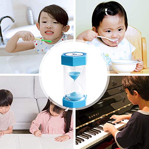 Hourglass Kids Hourglass Timer Hourglass Set Colorful Sand Clock Kitchen Timer Time Management Includes 1 Minute, 3, 5, 10, and 30 Minutes(5 Pieces)…