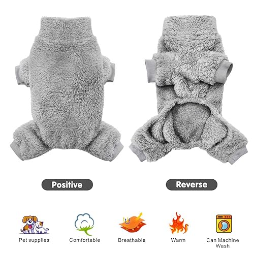 Pyjama pour chien et chat vêtement hiver velours col roulé L